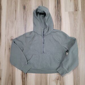 LULULEMON Scuba Oversized Half-Zip Hoodie Womens Small Green Pullover